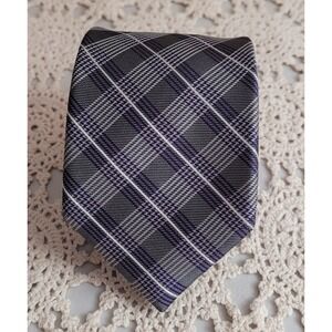 Joseph‎ abboud  Gray and white striped 100% silk tie